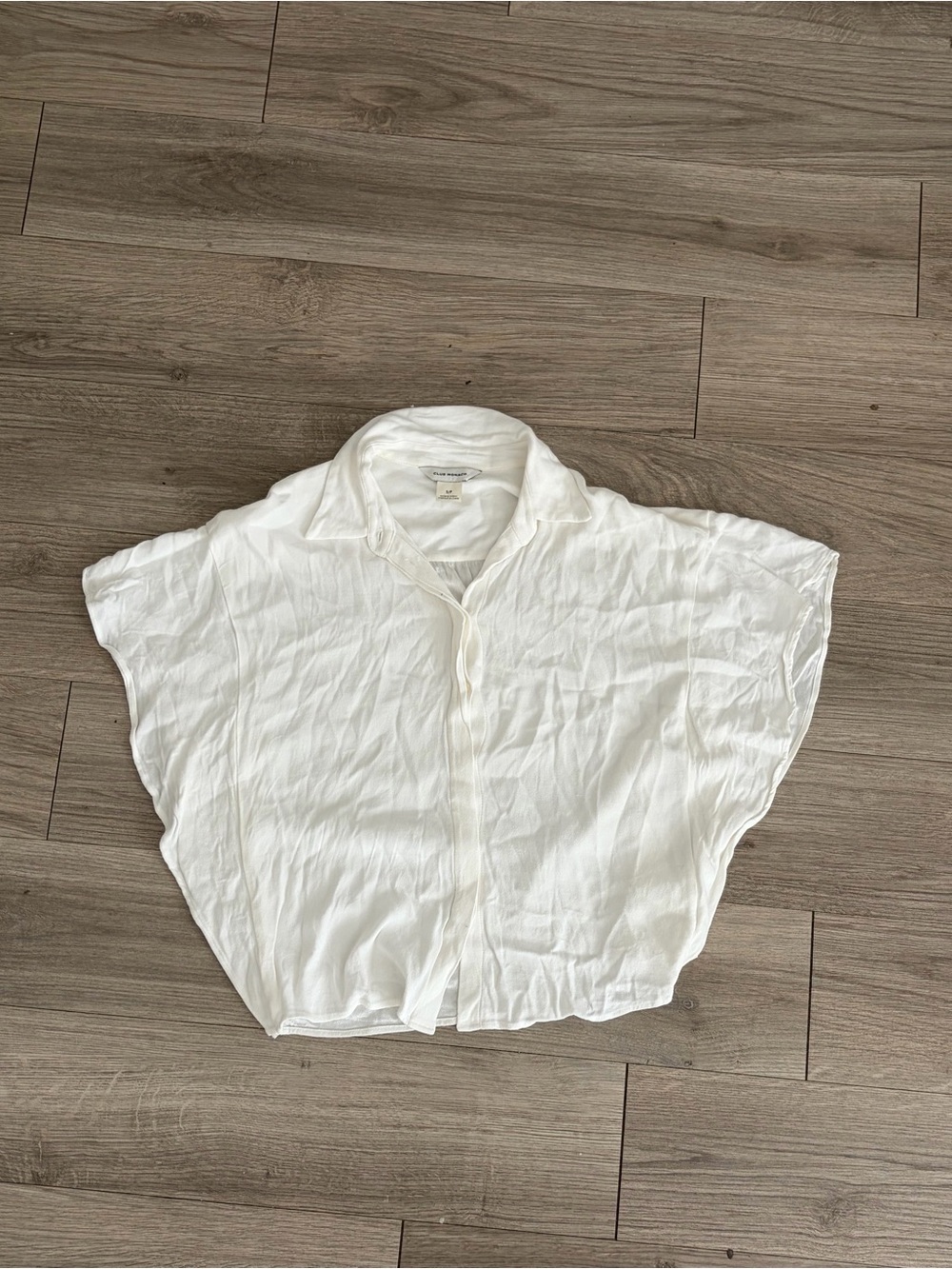 Club Monaco White Dolman Button-Front Blouse